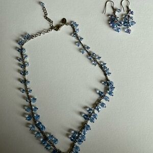 Lia Sophia Blue Crystal Necklace and Earring Set